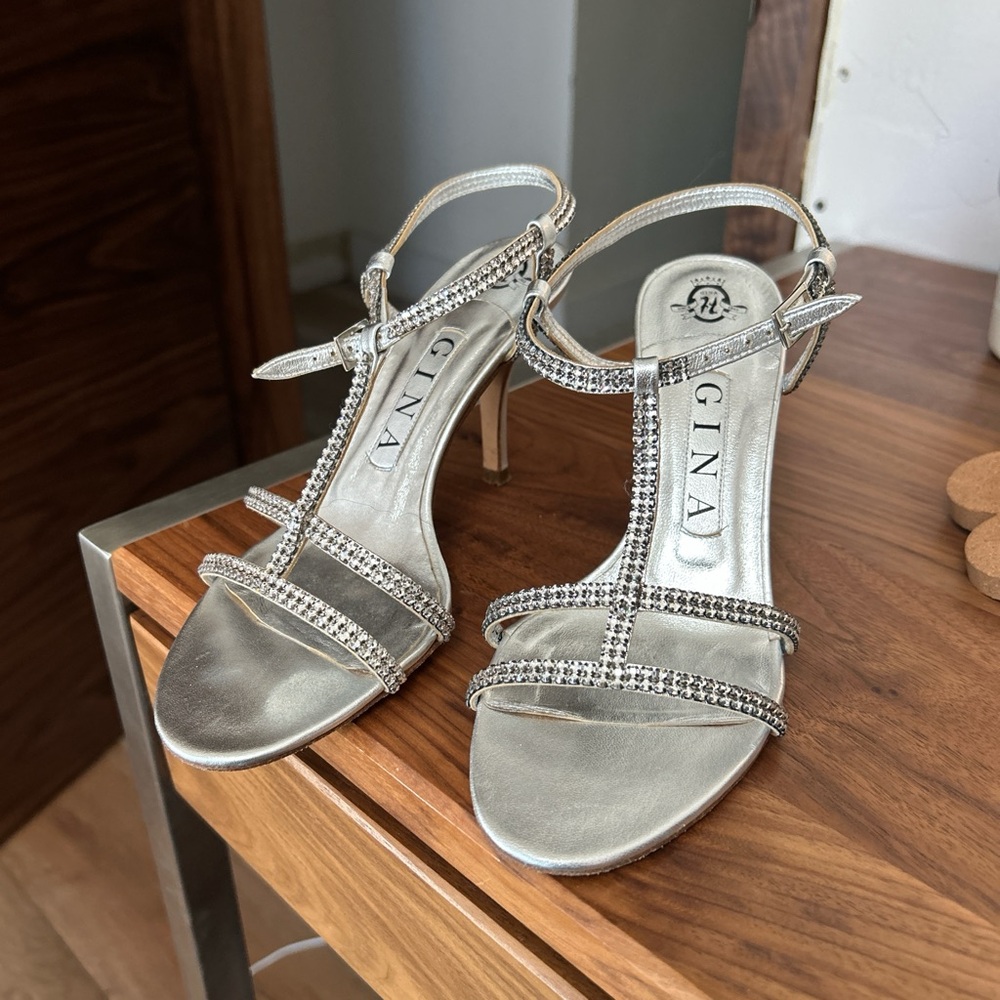Silver Strappy Heels